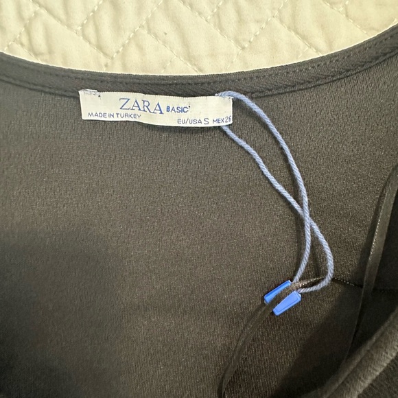 NWOT Zara Womens Color Block Shift Drees Long Sleeve Black Red White Size Small - Picture 7 of 8